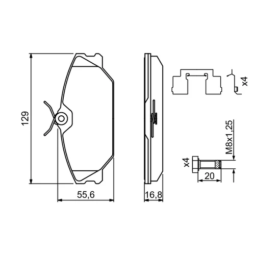 Sada brzdových platničiek kotúčovej brzdy 0 986 494 656 /BOSCH/ - obr. 4