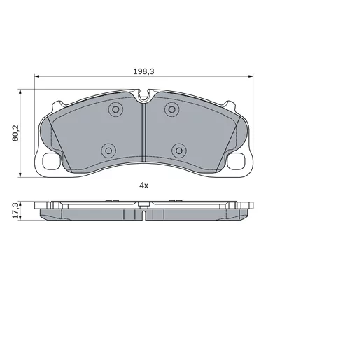 Sada brzdových platničiek kotúčovej brzdy 0 986 494 788 /BOSCH/ - obr. 6