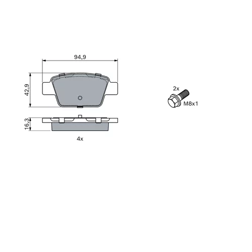 Sada brzdových platničiek kotúčovej brzdy 0 986 494 926 /BOSCH/ - obr. 6