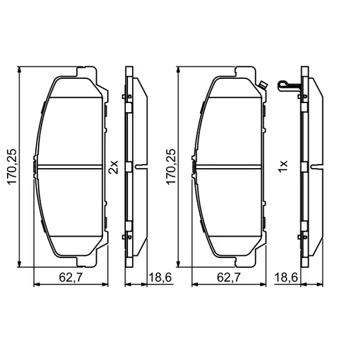 Sada brzdových platničiek kotúčovej brzdy 0 986 495 375 /BOSCH/ - obr. 3