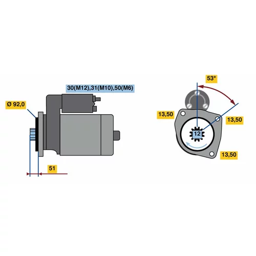 Štartér 0 001 330 016 /BOSCH/ - obr. 4