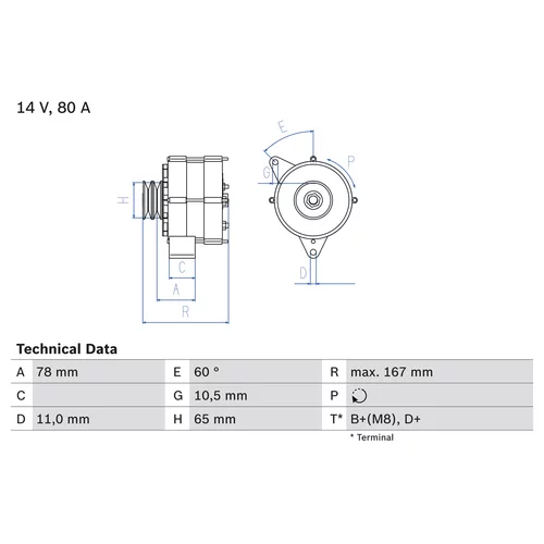 Alternátor BOSCH 0 986 034 120