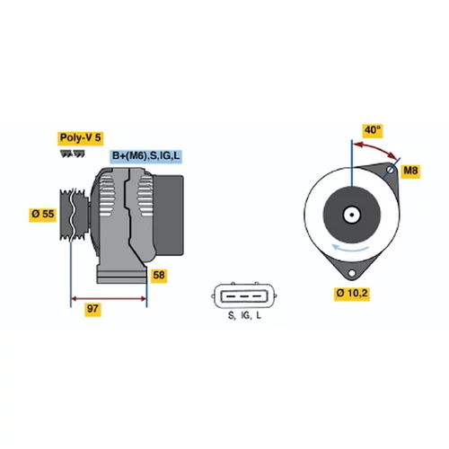 Alternátor BOSCH 0 986 040 960