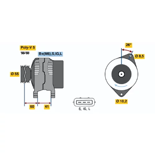 Alternátor BOSCH 0 986 041 160