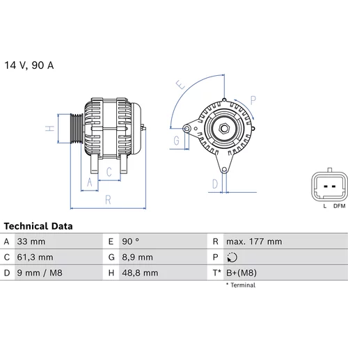 Alternátor BOSCH 0 986 086 230