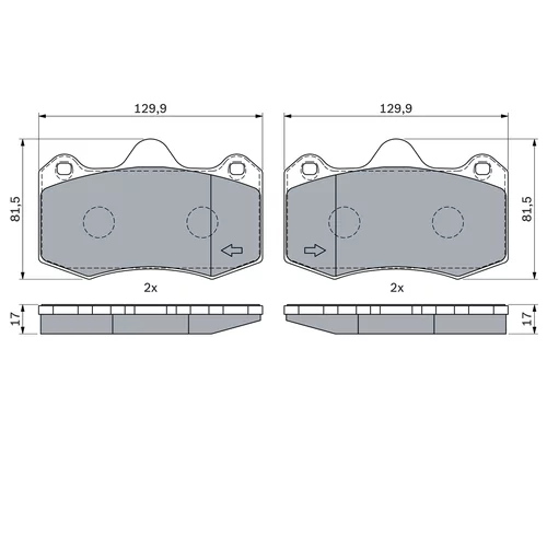 Sada brzdových platničiek kotúčovej brzdy 0 986 424 399 /BOSCH/ - obr. 6