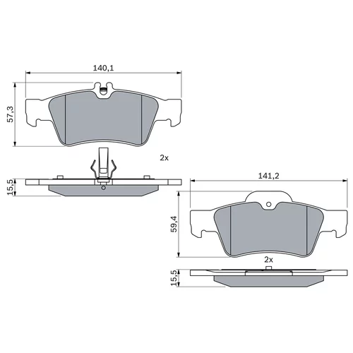 Sada brzdových platničiek kotúčovej brzdy 0 986 424 699 /BOSCH/ - obr. 4