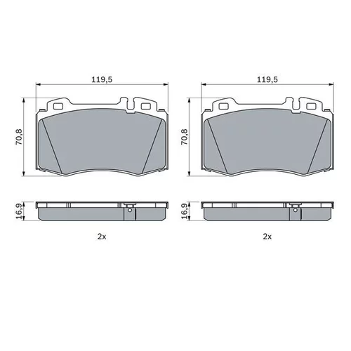 Sada brzdových platničiek kotúčovej brzdy 0 986 424 705 /BOSCH/ - obr. 4