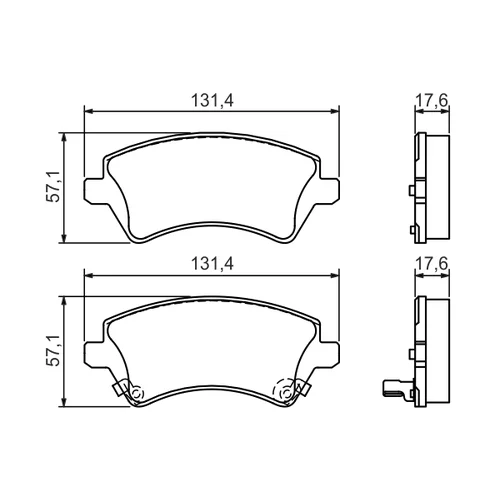Sada brzdových platničiek kotúčovej brzdy 0 986 424 735 /BOSCH/ - obr. 4