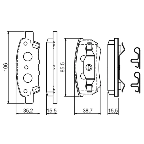 Sada brzdových platničiek kotúčovej brzdy 0 986 424 814 /BOSCH/ - obr. 4