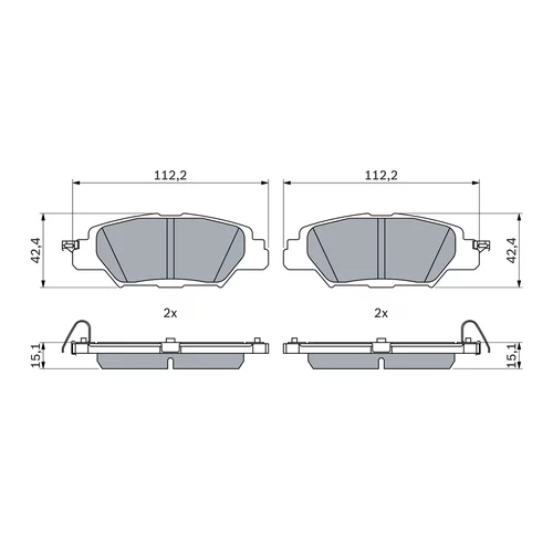 Sada brzdových platničiek kotúčovej brzdy 0 986 460 006 /BOSCH/ - obr. 4