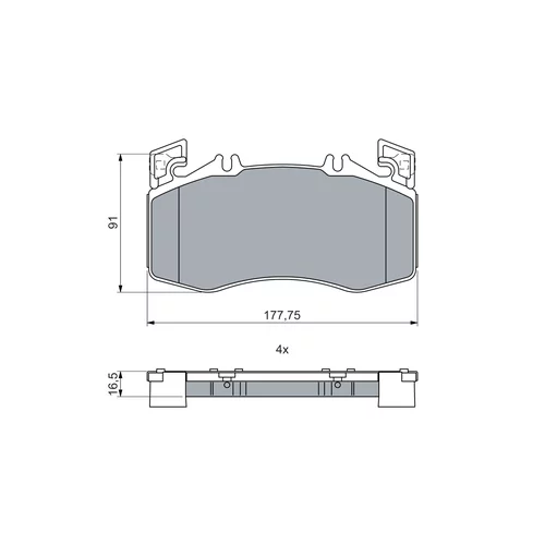 Sada brzdových platničiek kotúčovej brzdy 0 986 460 024 /BOSCH/ - obr. 4