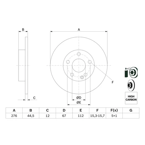 Brzdový kotúč 0 986 479 185 /BOSCH/ - obr. 4
