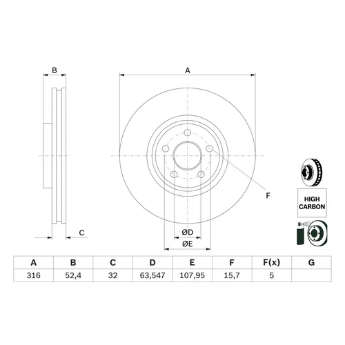 Brzdový kotúč 0 986 479 D88 /BOSCH/ - obr. 4