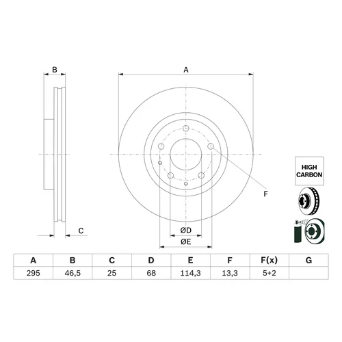 Brzdový kotúč 0 986 479 H23 /BOSCH/ - obr. 1