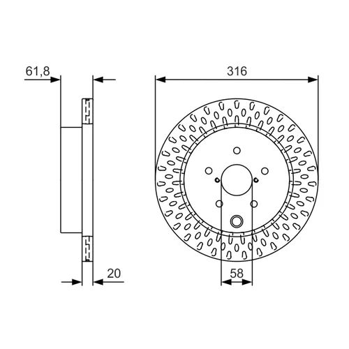 Brzdový kotúč 0 986 479 V05 /BOSCH/ - obr. 1