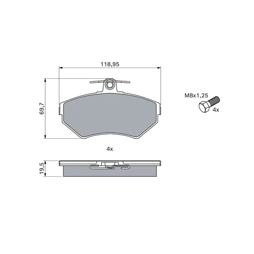 Sada brzdových platničiek kotúčovej brzdy 0 986 494 021 /BOSCH/ - obr. 4