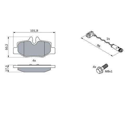 Sada brzdových platničiek kotúčovej brzdy 0 986 494 082 /BOSCH/ - obr. 4