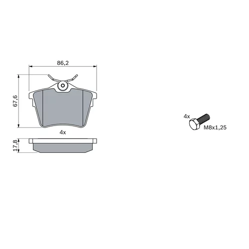 Sada brzdových platničiek kotúčovej brzdy 0 986 494 095 /BOSCH/ - obr. 4