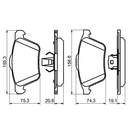 Sada brzdových platničiek kotúčovej brzdy 0 986 494 159 /BOSCH/ - obr. 4