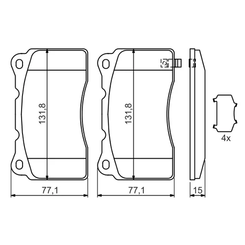 Sada brzdových platničiek kotúčovej brzdy 0 986 494 395 /BOSCH/ - obr. 4