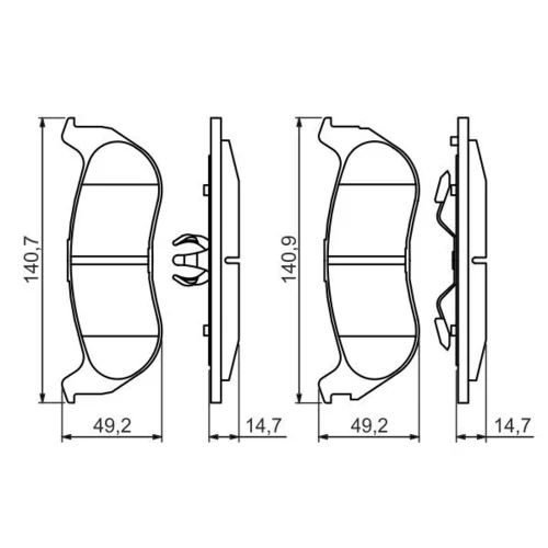 Sada brzdových platničiek kotúčovej brzdy 0 986 494 419 /BOSCH/ - obr. 4
