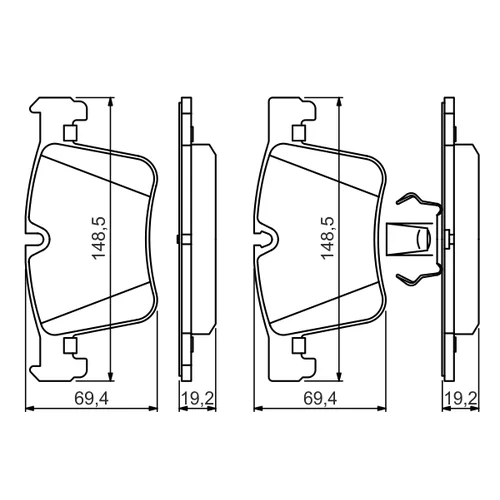 Sada brzdových platničiek kotúčovej brzdy 0 986 494 487 /BOSCH/ - obr. 4