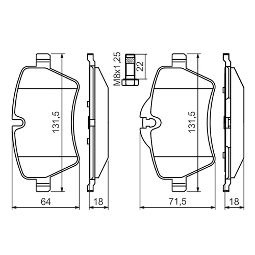 Sada brzdových platničiek kotúčovej brzdy 0 986 494 489 /BOSCH/ - obr. 4