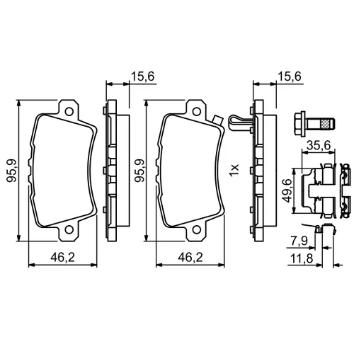 Sada brzdových platničiek kotúčovej brzdy 0 986 494 642 /BOSCH/ - obr. 4
