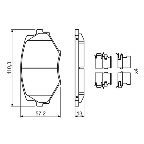 Sada brzdových platničiek kotúčovej brzdy 0 986 494 655 /BOSCH/ - obr. 6