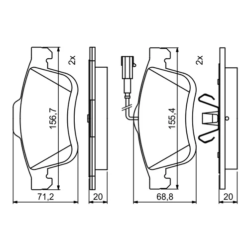 Sada brzdových platničiek kotúčovej brzdy 0 986 494 795 /BOSCH/ - obr. 6