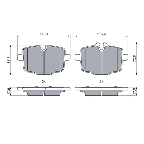 Sada brzdových platničiek kotúčovej brzdy 0 986 494 900 /BOSCH/ - obr. 4