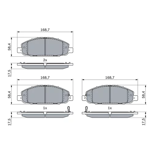 Sada brzdových platničiek kotúčovej brzdy 0 986 494 901 /BOSCH/ - obr. 6