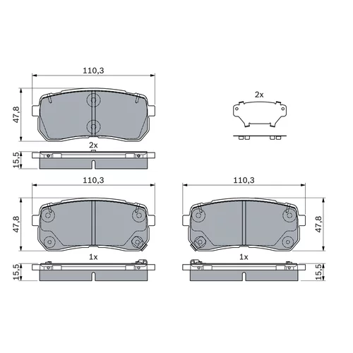 Sada brzdových platničiek kotúčovej brzdy 0 986 494 971 /BOSCH/ - obr. 4