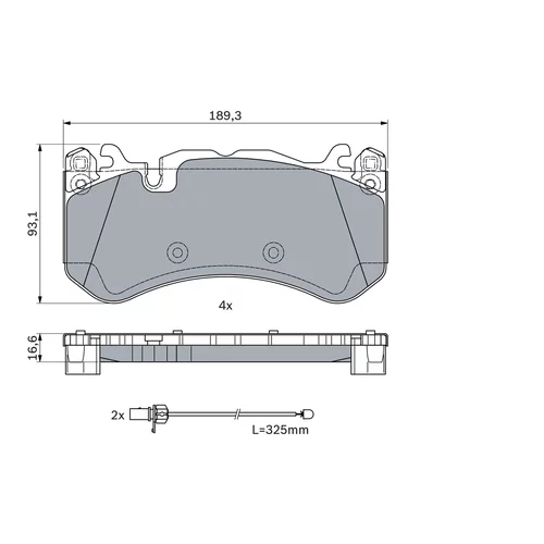 Sada brzdových platničiek kotúčovej brzdy 0 986 494 973 /BOSCH/ - obr. 6
