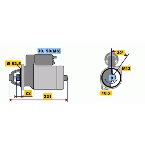 Štartér 0 001 107 100 /BOSCH/