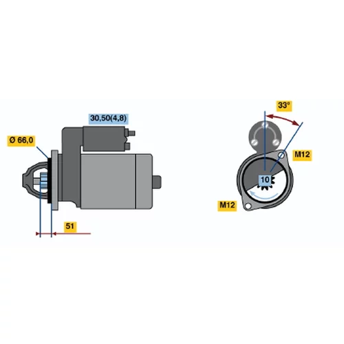 Štartér 0 001 108 405 /BOSCH/ - obr. 4