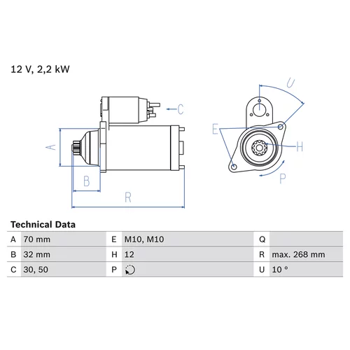 Štartér 0 986 025 540 /BOSCH/