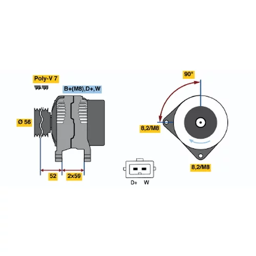 Alternátor BOSCH 0 986 039 210