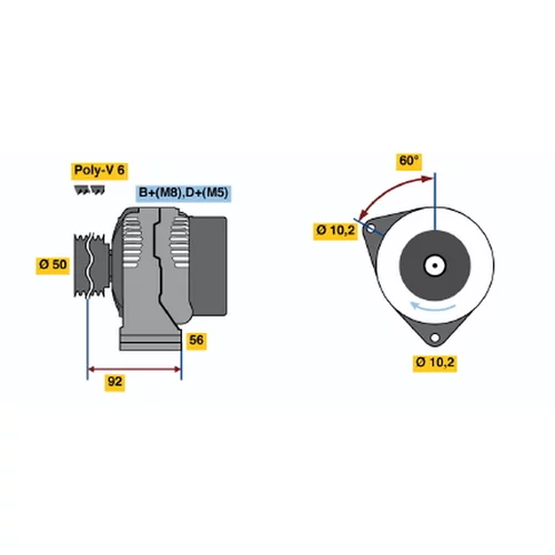 Alternátor 0 986 039 370 /BOSCH/