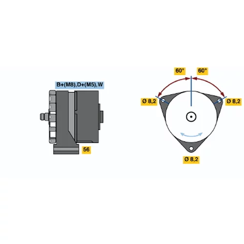 Alternátor BOSCH 0 986 039 800
