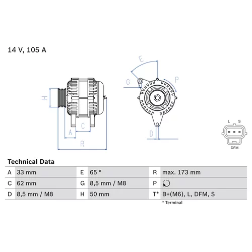 Alternátor BOSCH 0 986 041 950
