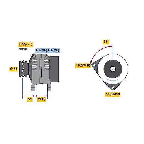 Alternátor BOSCH 0 986 080 530