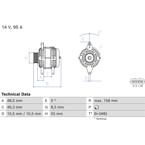 Alternátor 0 986 085 070 /BOSCH/
