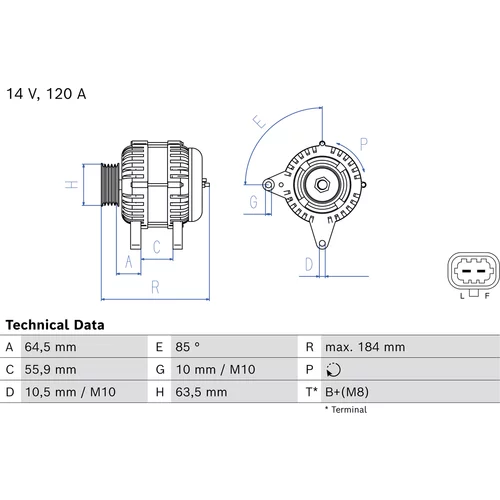 Alternátor BOSCH 0 986 085 810