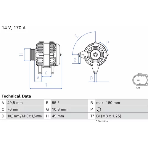 Alternátor BOSCH 0 986 087 060
