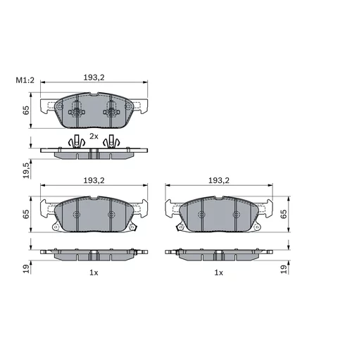 Sada brzdových platničiek kotúčovej brzdy 0 986 424 326 /BOSCH/ - obr. 6