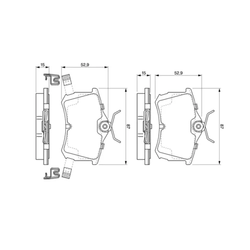 Sada brzdových platničiek kotúčovej brzdy 0 986 424 661 /BOSCH/ - obr. 4