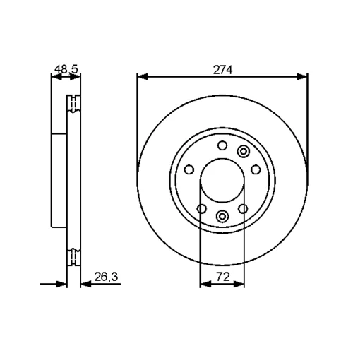 Brzdový kotúč 0 986 479 444 /BOSCH/ - obr. 4