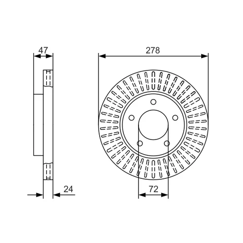 Brzdový kotúč 0 986 479 A52 /BOSCH/ - obr. 1